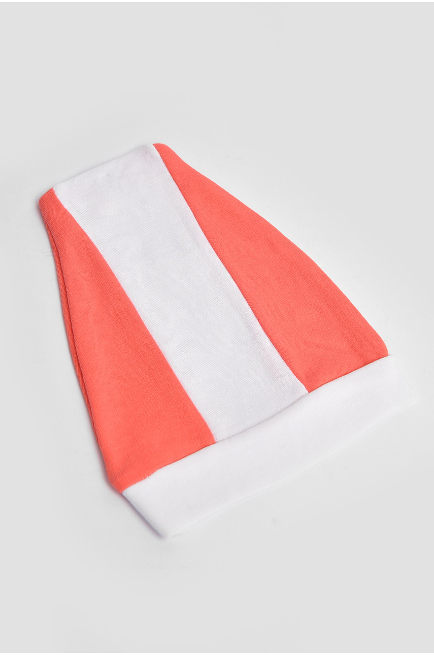 Человечек детский для девочки кораллового цвета с шапочкой 201772 Человечек детский для девочки кораллового цвета с шапочкой 201772