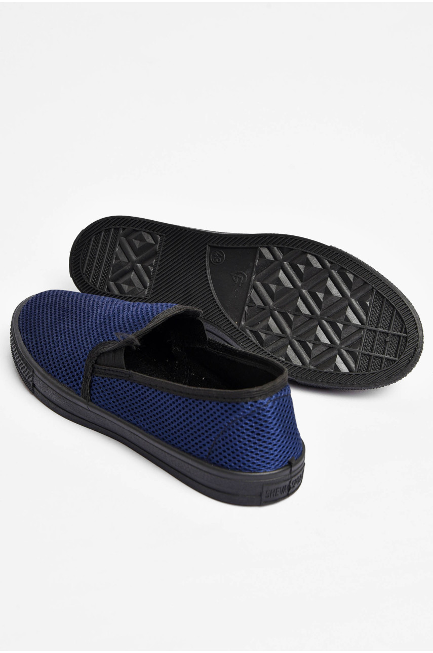 Слипоны мужские темно-синего цвета 042 201795 Слипоны мужские темно-синего цвета 042 201795