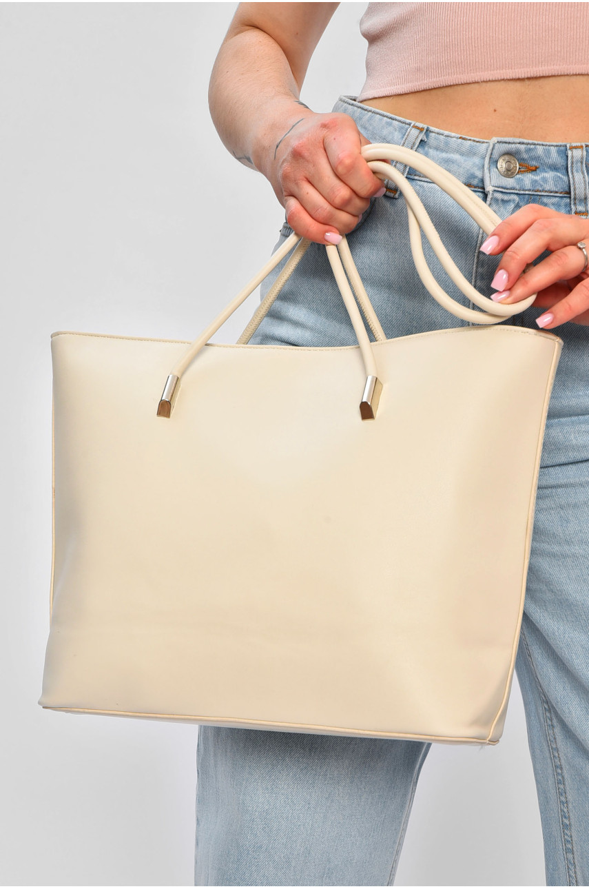 Сумка женская из экокожи молочного цвета 6368 201807