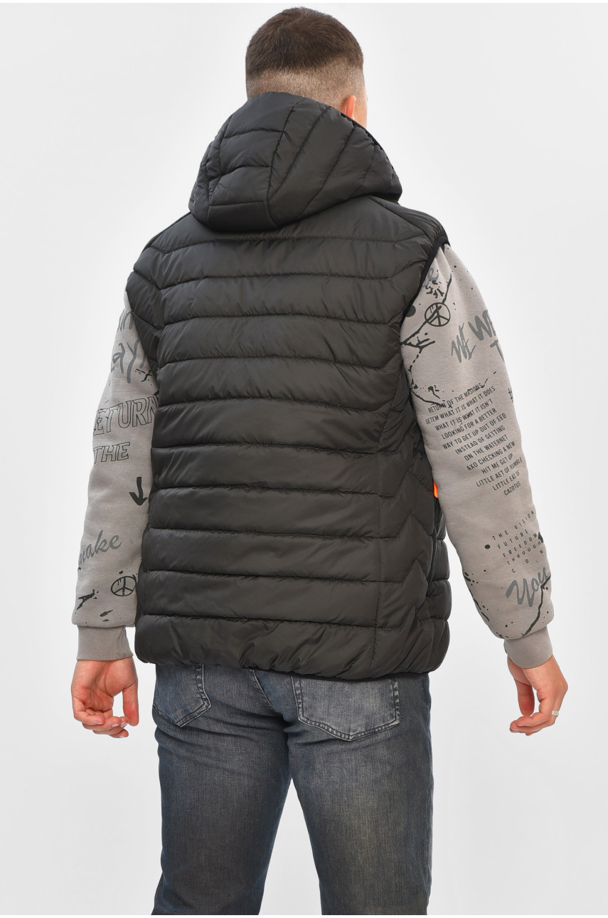 Жилетка чоловіча демісезонна чорного кольору 6532 201875