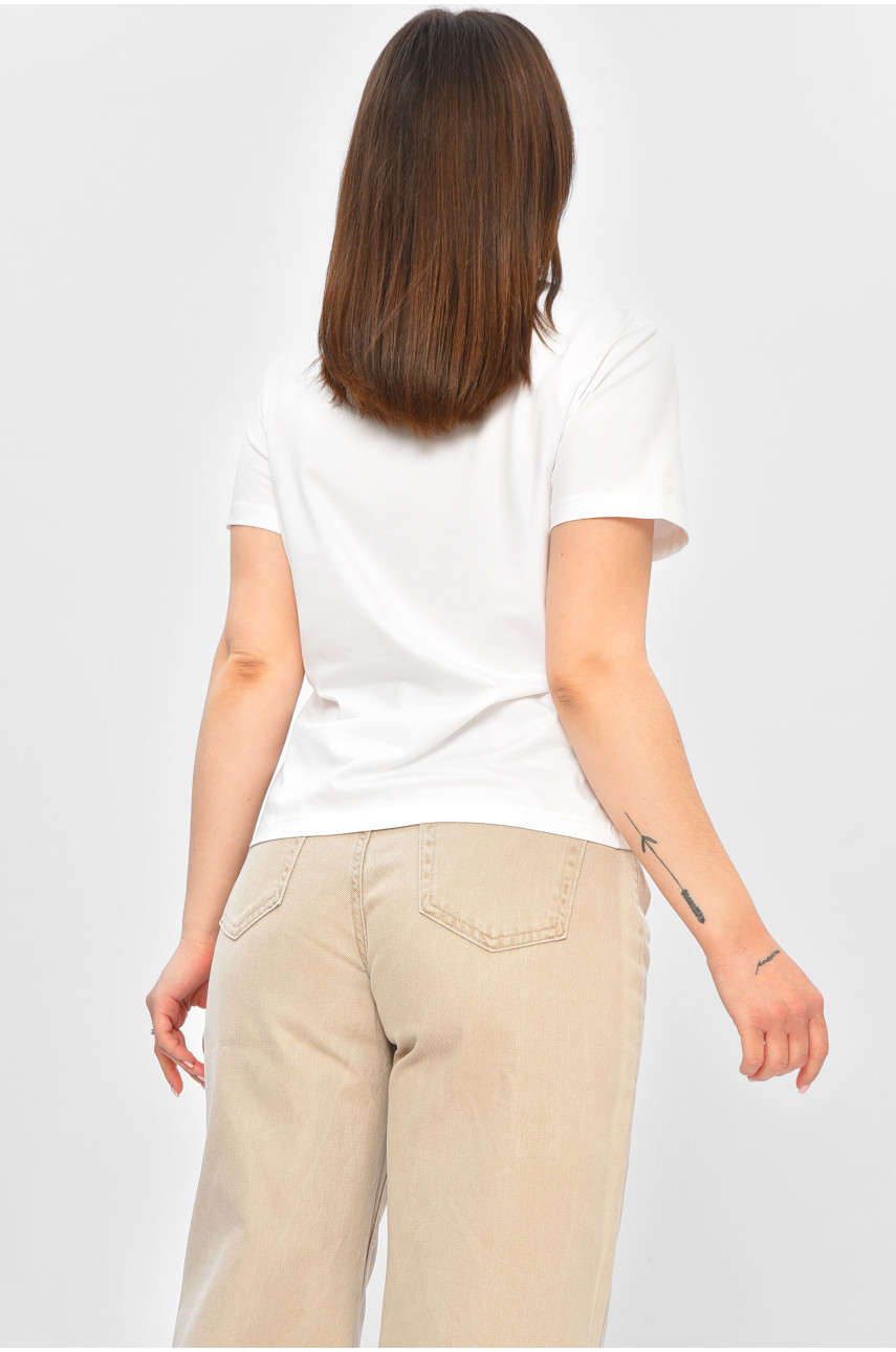 Футболка жіноча білого кольору з принтом 2682 201878