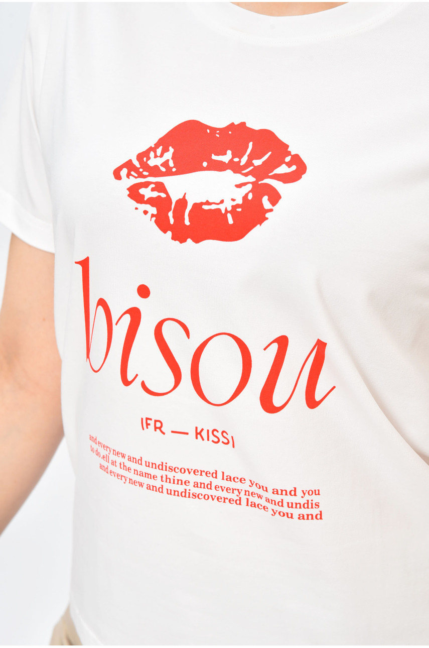 Футболка жіноча білого кольору з принтом 2682 201878