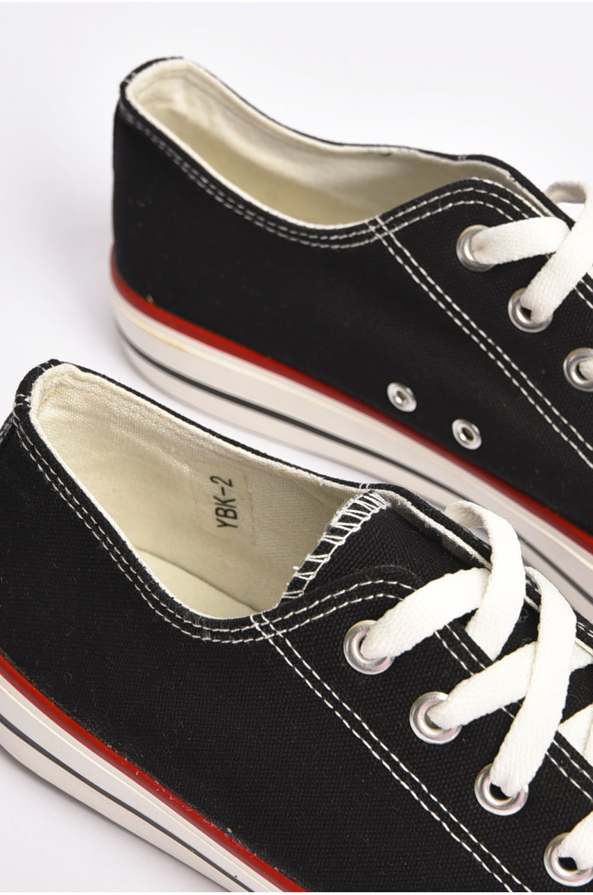 Кеди чоловічі чорного кольору на шнурівці YBK2 201892