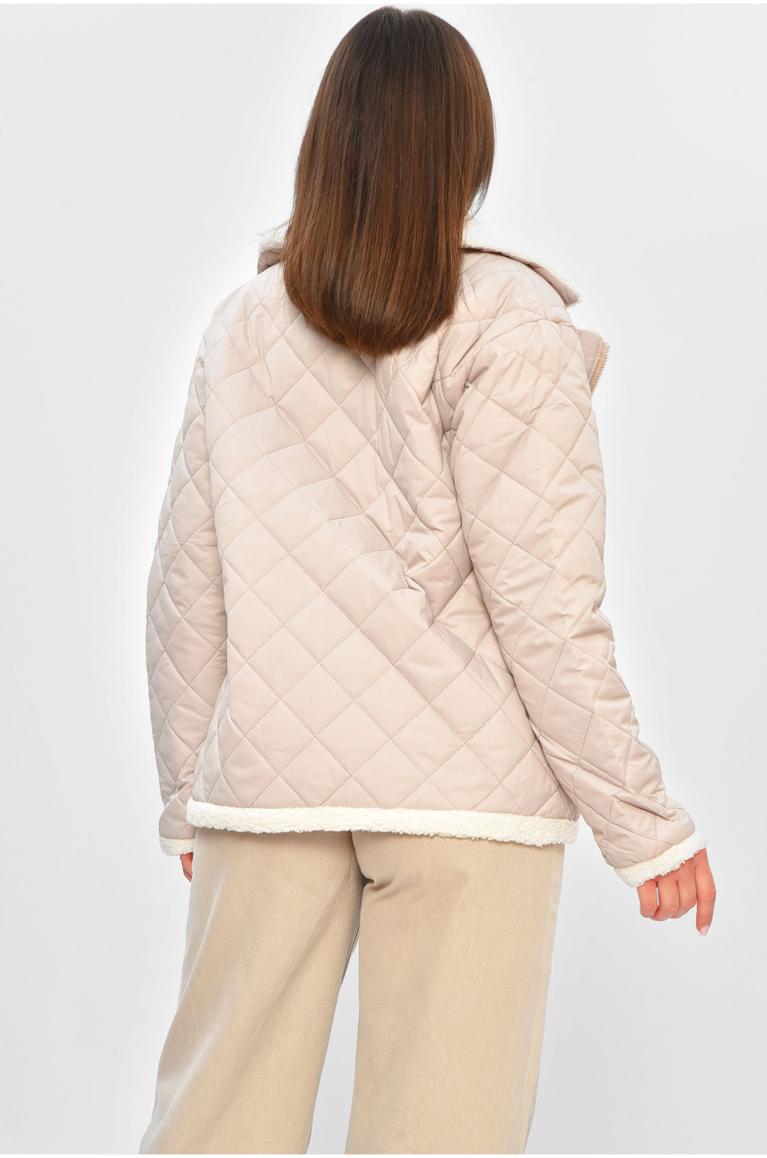 Куртка женская демисезонная бежевого цвета 3262 201895 Куртка женская демисезонная бежевого цвета 3262 201895