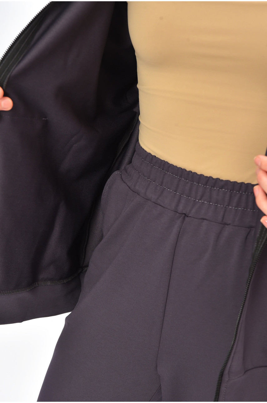 Спортивный костюм женский тёмно-серого цвета 3403 201904 Спортивный костюм женский тёмно-серого цвета 3403 201904