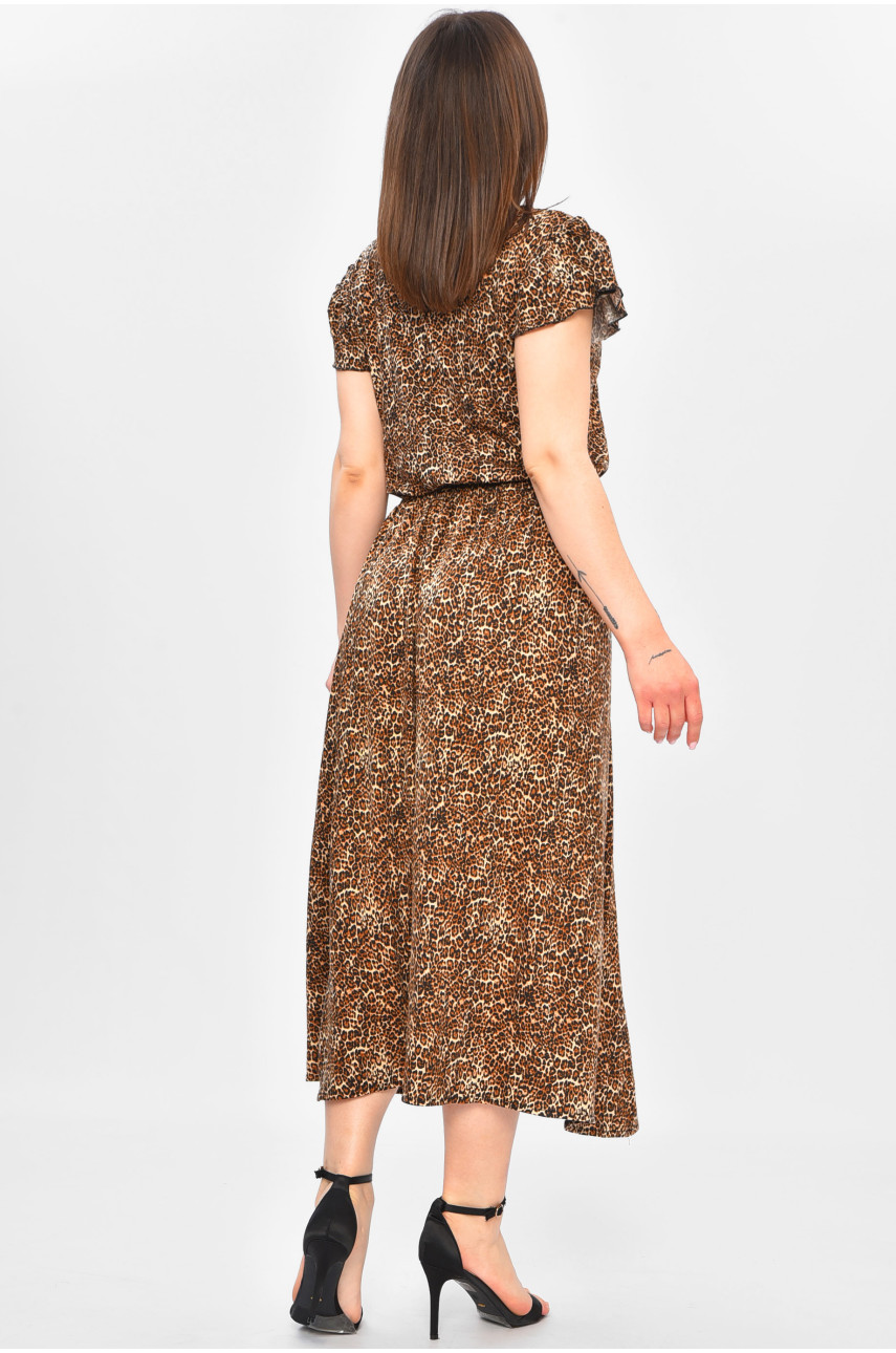 Костюм жіночий коричневого кольору з принтом 407 201909 Костюм жіночий коричневого кольору з принтом 407 201909