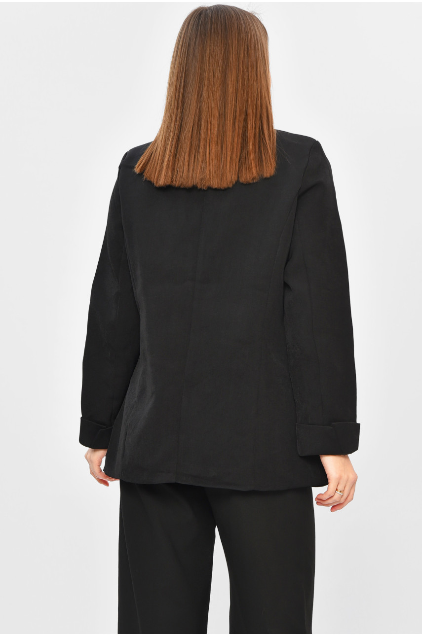 Піджак жіночий однотонний чорного кольору 0180 201910