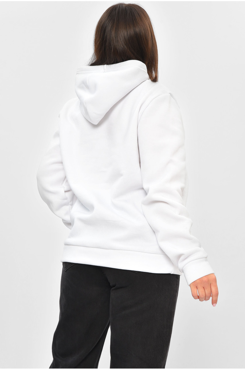 Худи женское на флисе белого цвета с принтом 1097 201914 Худи женское на флисе белого цвета с принтом 1097 201914