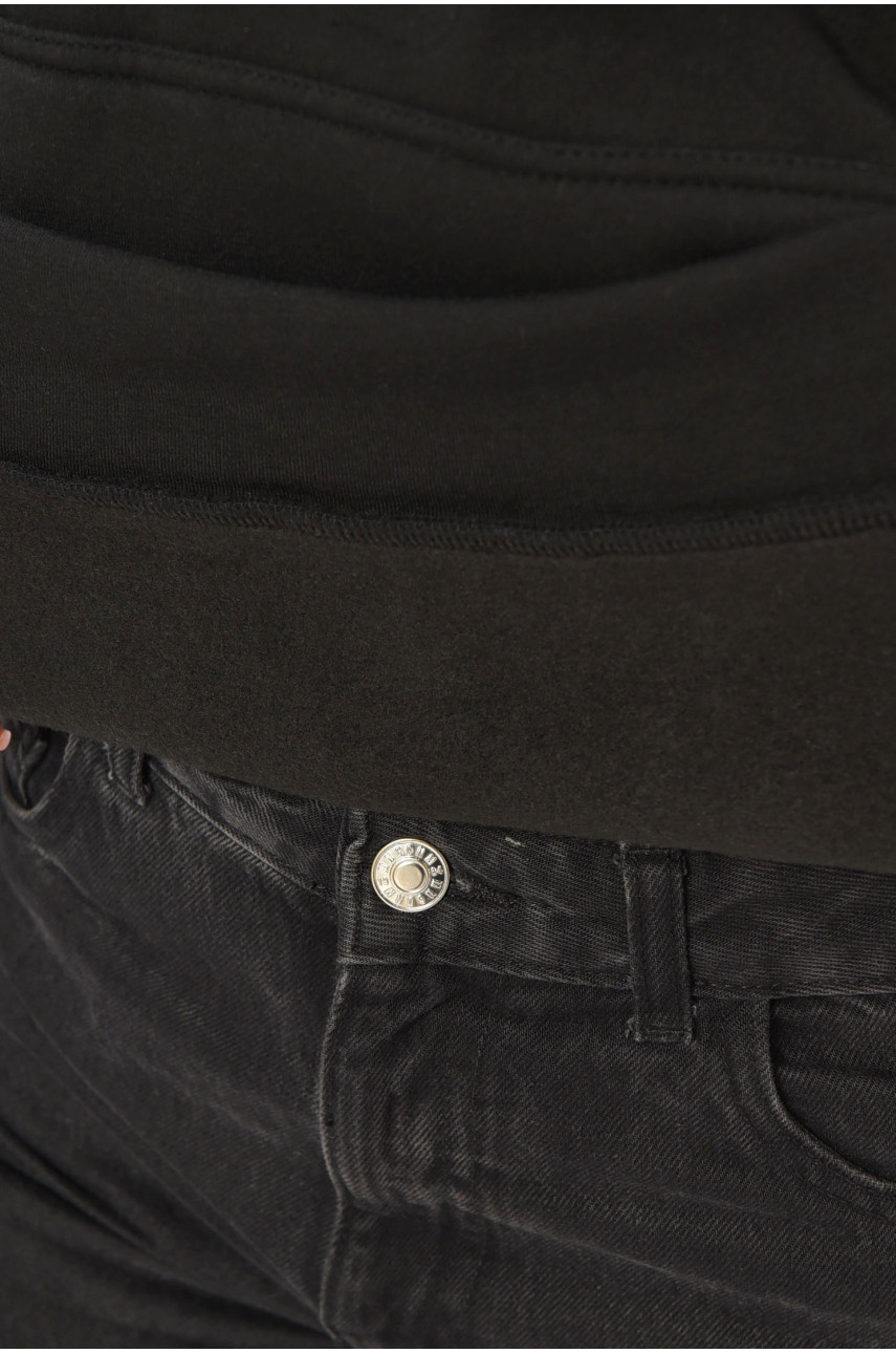 Худи женское на флисе черного цвета с принтом 1097 201916 Худи женское на флисе черного цвета с принтом 1097 201916