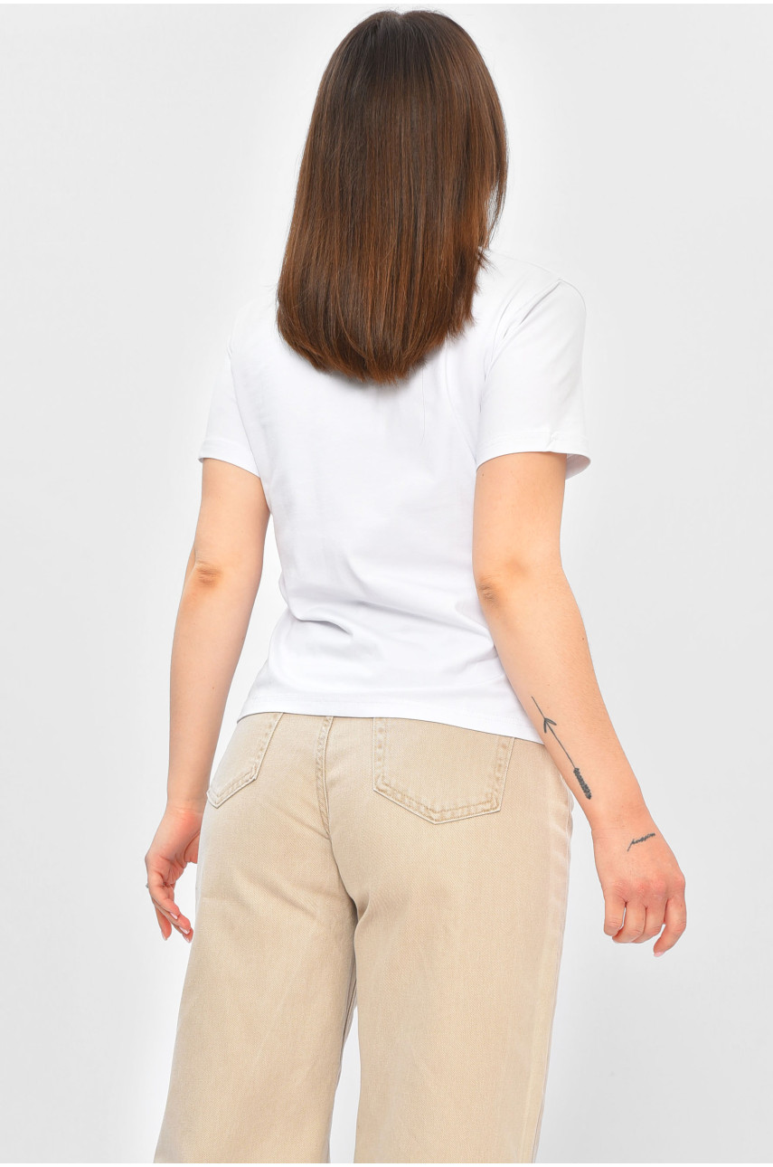 Футболка жіноча білого кольору з принтом 1112 201936 Футболка жіноча білого кольору з принтом 1112 201936