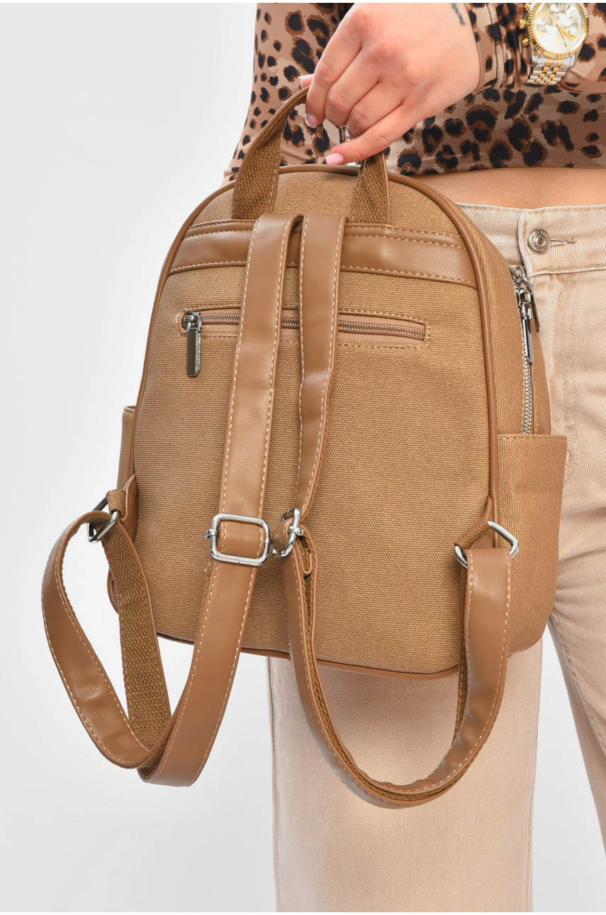 Рюкзак женский из экокожи тёмно-бежевого цвета 9718 201945