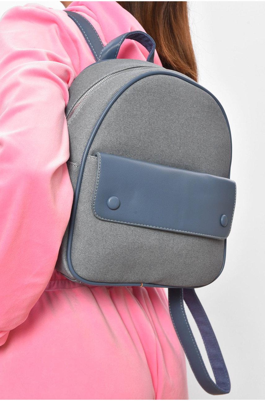 Рюкзак женский из экокожи голубого цвета 9718 201947