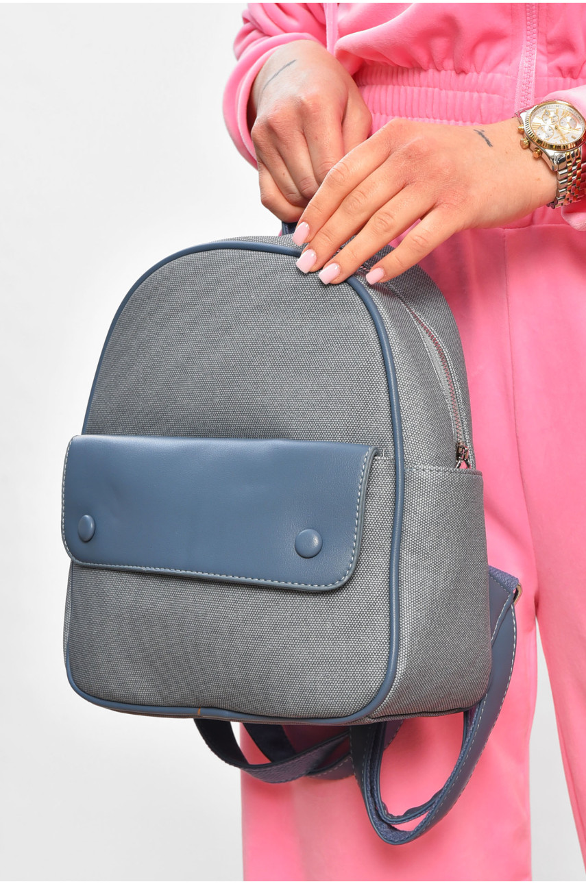 Рюкзак женский из экокожи голубого цвета 9718 201947