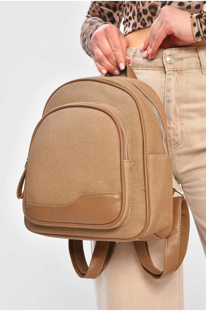 Рюкзак женский из экокожи тёмно-бежевого цвета 9714 201954 Рюкзак женский из экокожи тёмно-бежевого цвета 9714 201954