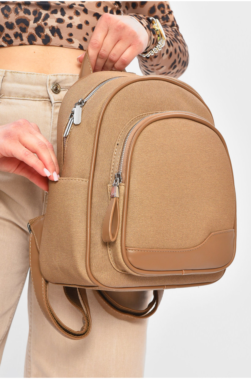 Рюкзак женский из экокожи тёмно-бежевого цвета 9714 201954 Рюкзак женский из экокожи тёмно-бежевого цвета 9714 201954