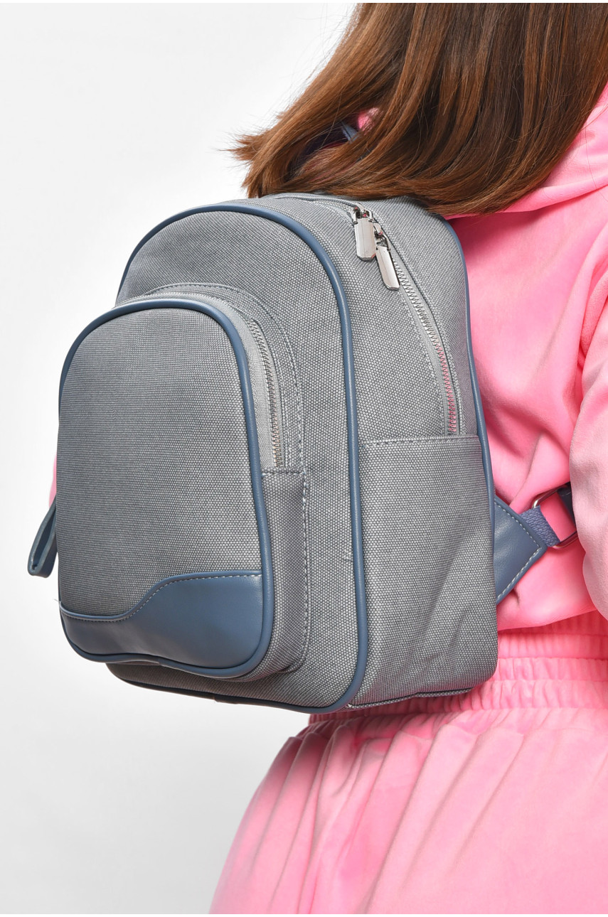 Рюкзак женский из экокожи голубого цвета 9714 201955