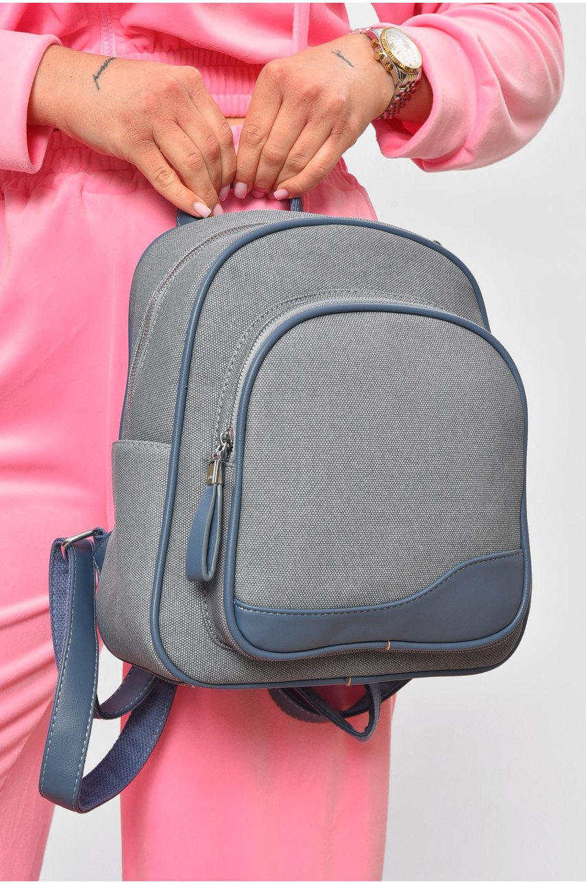 Рюкзак женский из экокожи голубого цвета 9714 201955