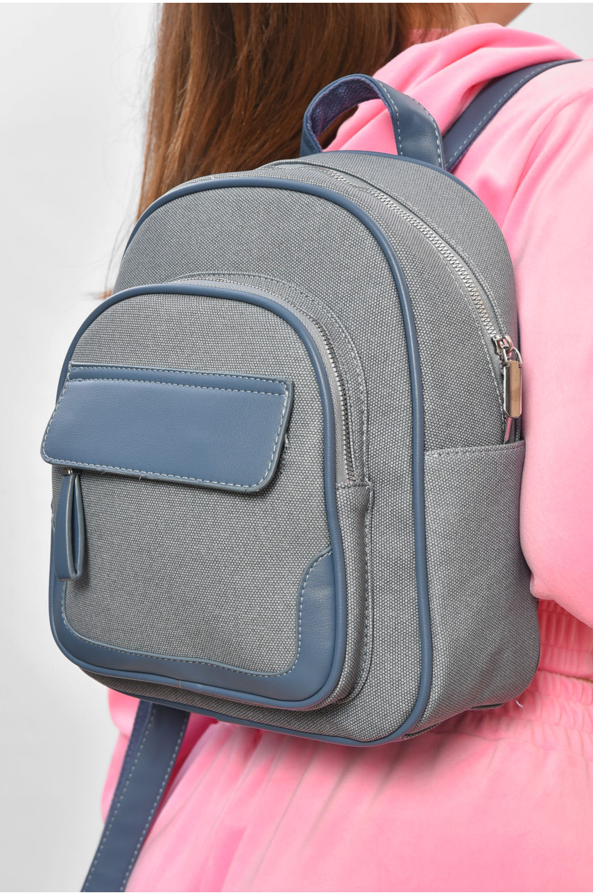 Рюкзак женский из экокожи голубого цвета 9710 201957