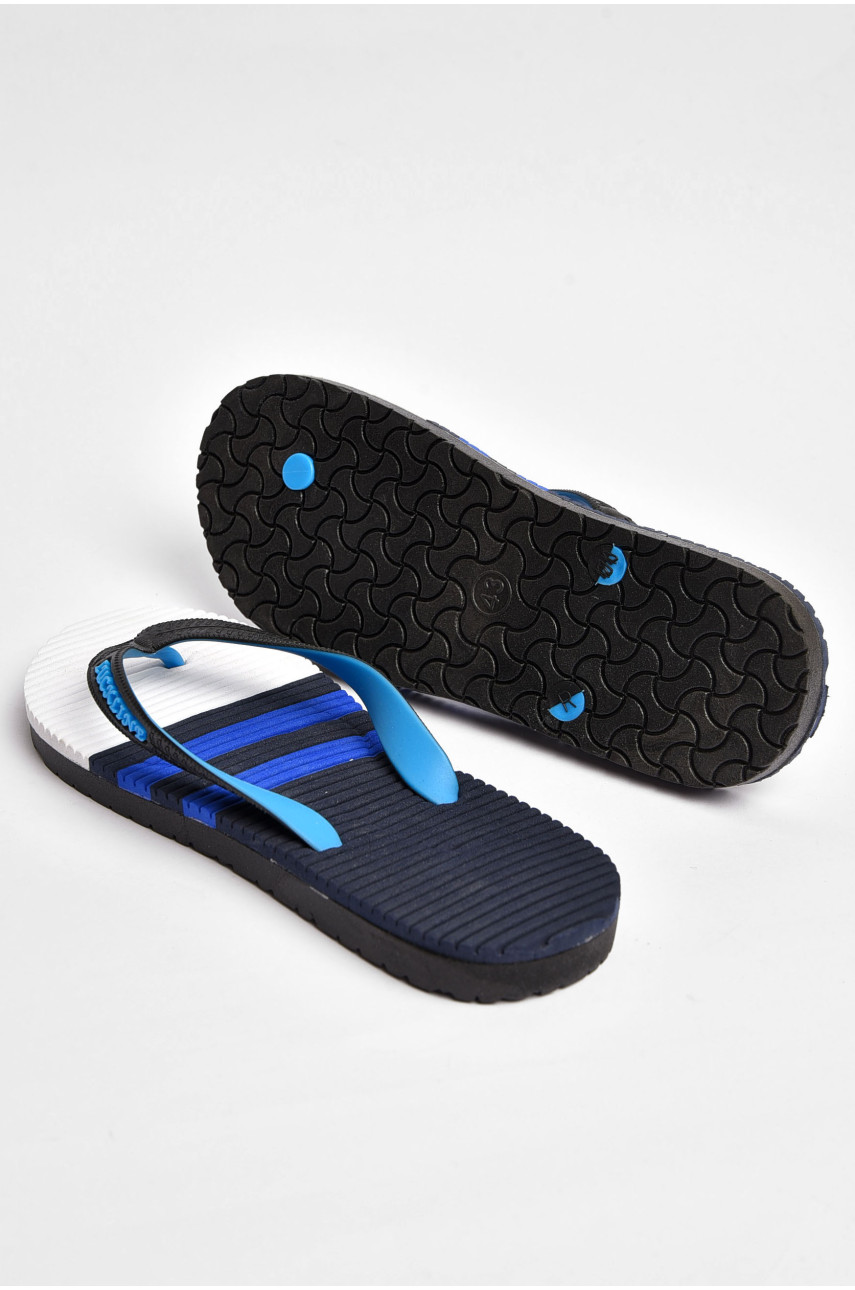 Вьетнамки мужские темно-синего цвета в разноцветную полосу 2002-73 201995