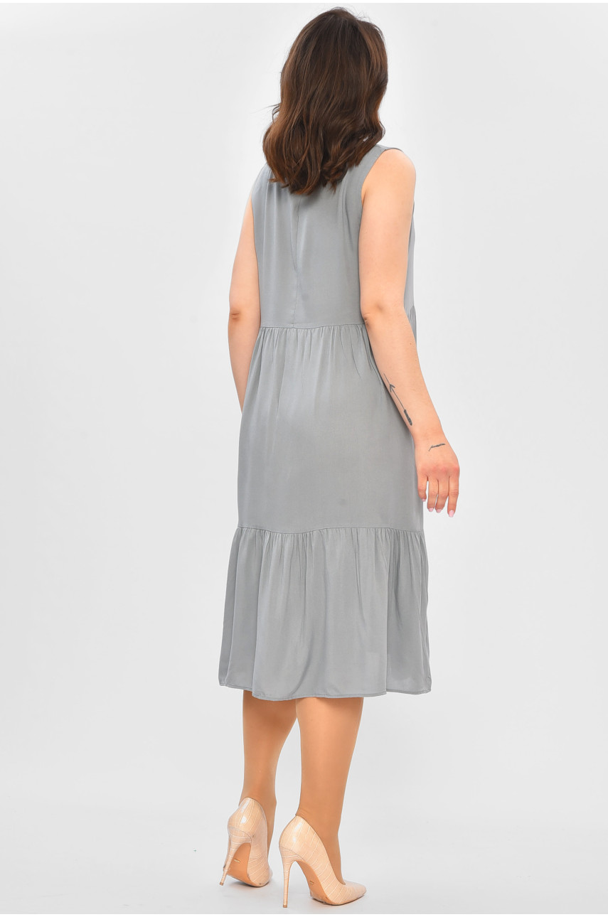Сукня жіноча однотонна сірого кольору 5054 202001 Сукня жіноча однотонна сірого кольору 5054 202001