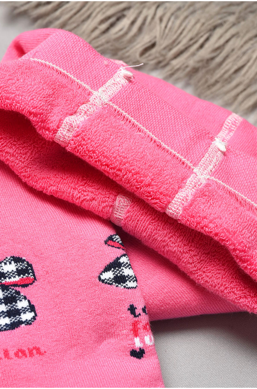 Колготи дитячі махрові для дівчинки рожевого кольору 202012 Колготи дитячі махрові для дівчинки рожевого кольору 202012