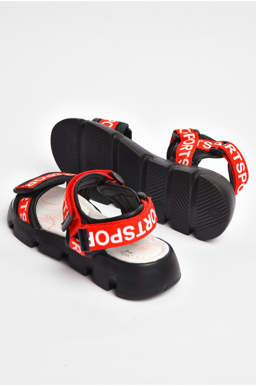 Босоножки для девочки черно-красного цвета 2008-4 202057