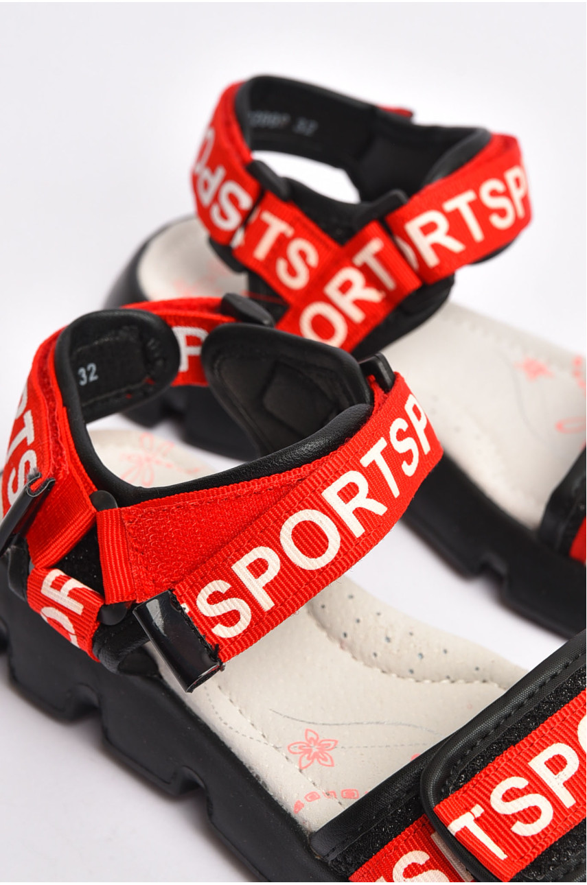 Босоножки для девочки черно-красного цвета 2008-4 202057