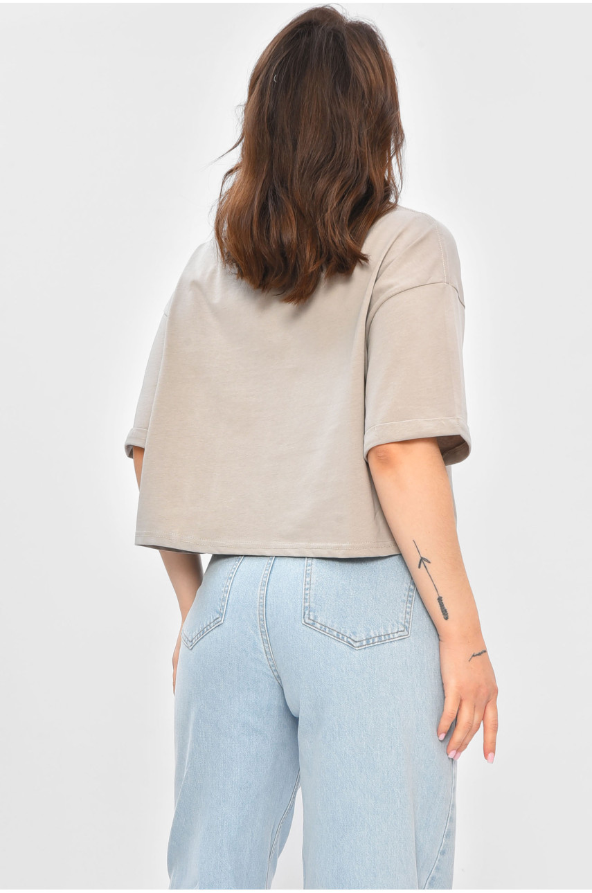 Футболка жіноча однотонна сірого кольору 5850-1 202066 Футболка жіноча однотонна сірого кольору 5850-1 202066