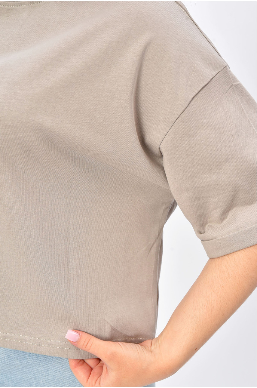 Футболка жіноча однотонна сірого кольору 5850-1 202066 Футболка жіноча однотонна сірого кольору 5850-1 202066