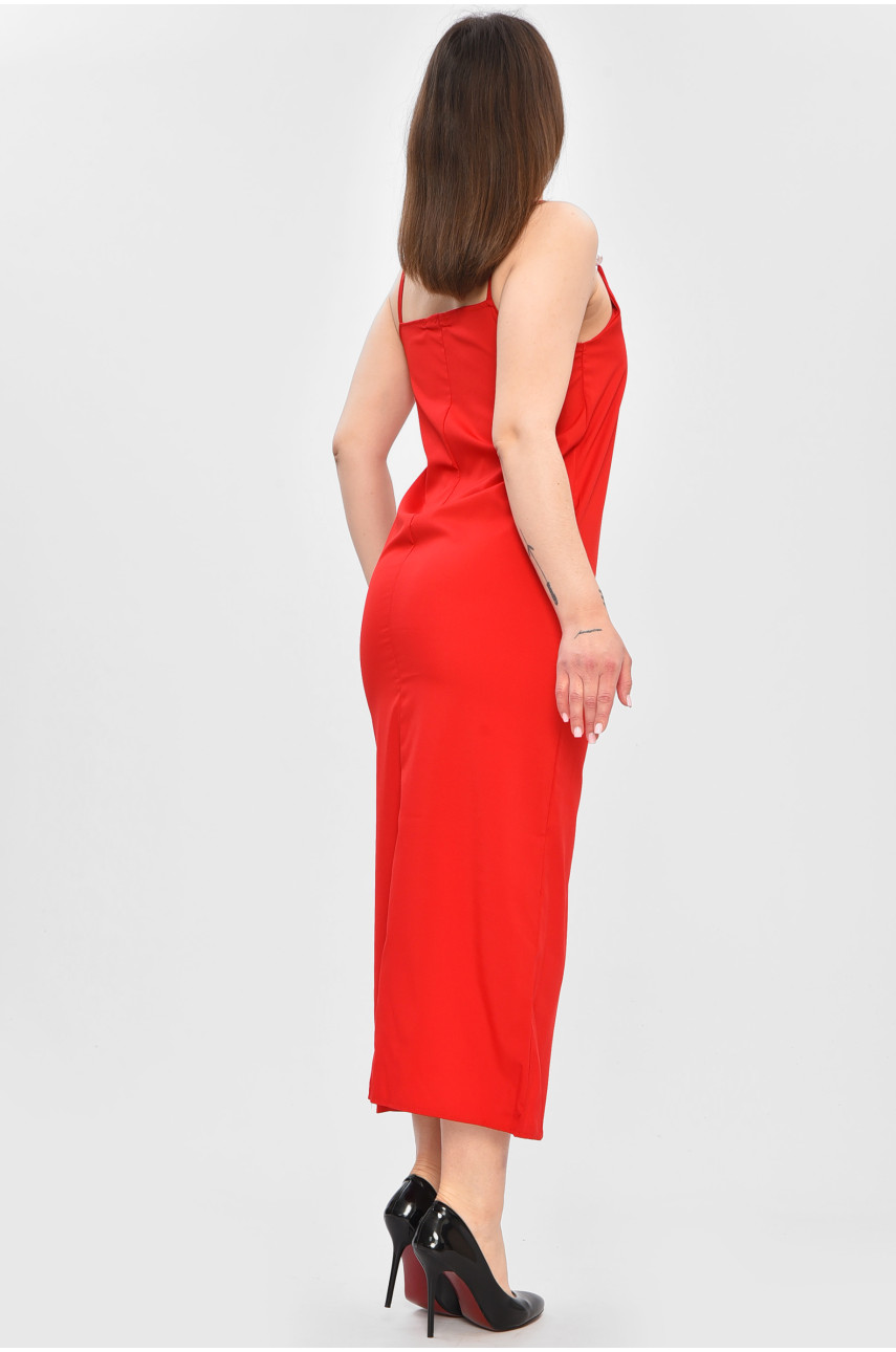 Сарафан женский однотонный красного цвета 202090 Сарафан женский однотонный красного цвета 202090