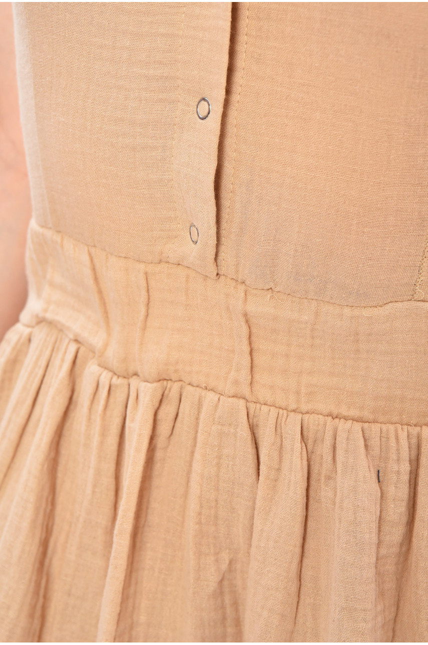 Сарафан женский однотонный бежевого цвета 752 202091 Сарафан женский однотонный бежевого цвета 752 202091