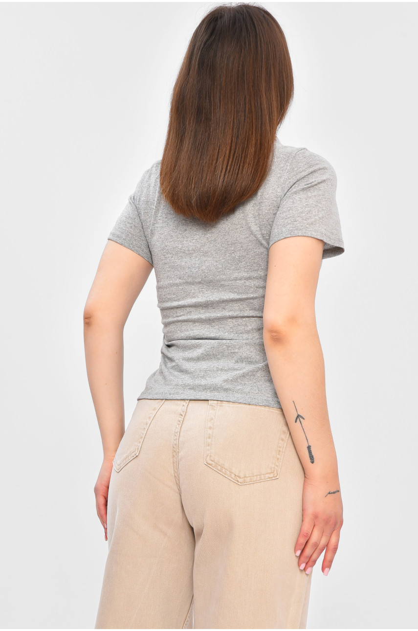 Футболка женская серого цвета с принтом 712 202107 Футболка женская серого цвета с принтом 712 202107