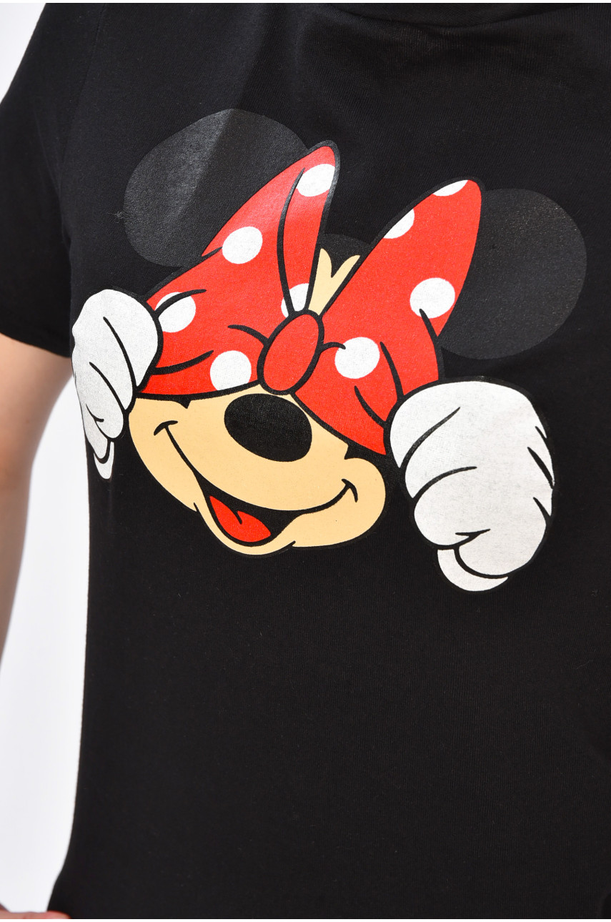 Футболка женская черного цвета с принтом 202111