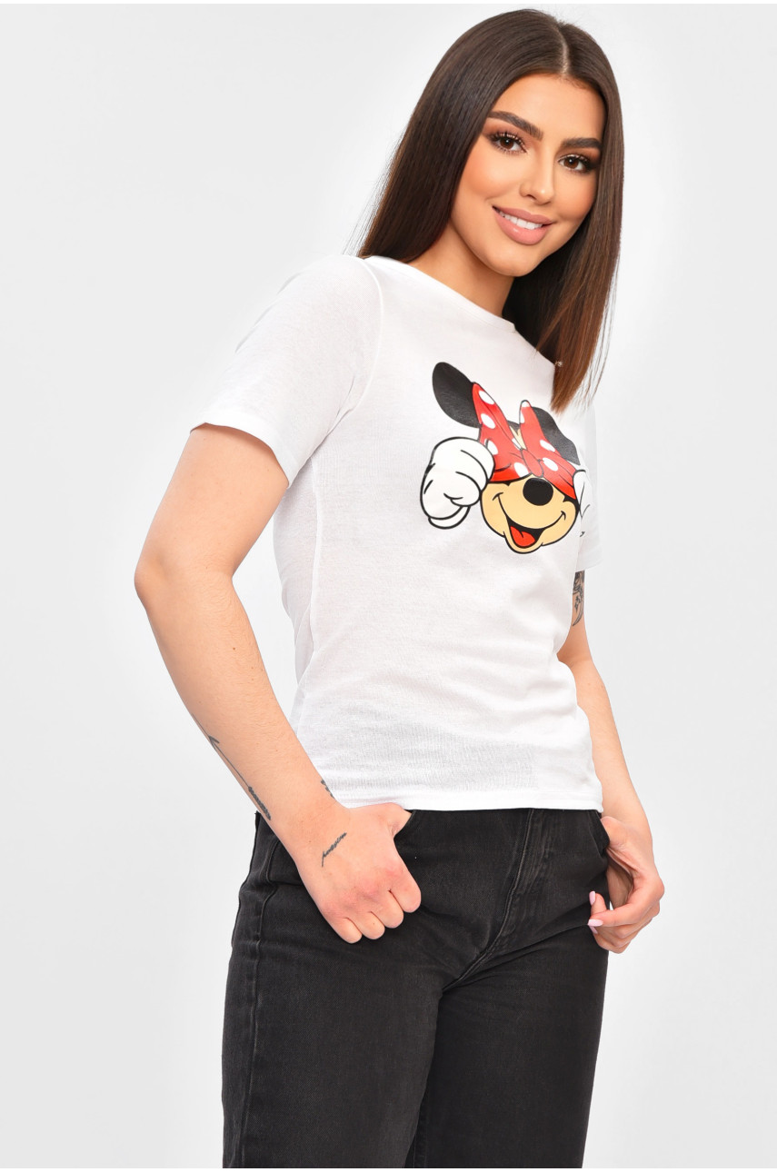Футболка женская белого цвета с принтом 202114 Футболка женская белого цвета с принтом 202114