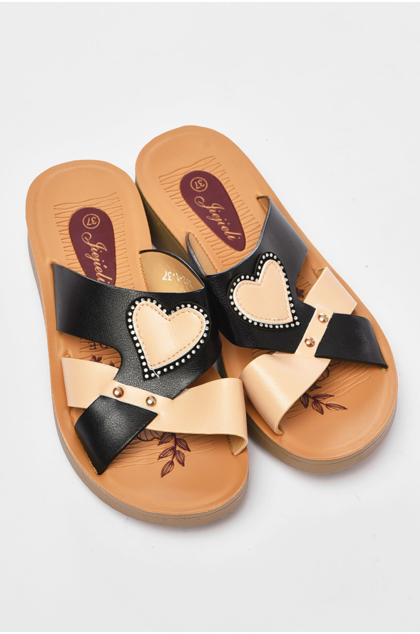 Шльопанці жіночі чорного кольору 3012-1 202119