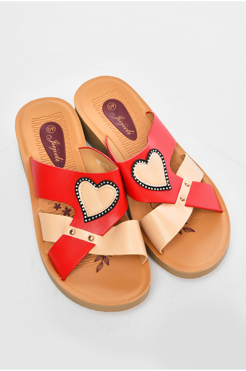 Шльопанці жіночі червоного кольору 3012-2 202120
