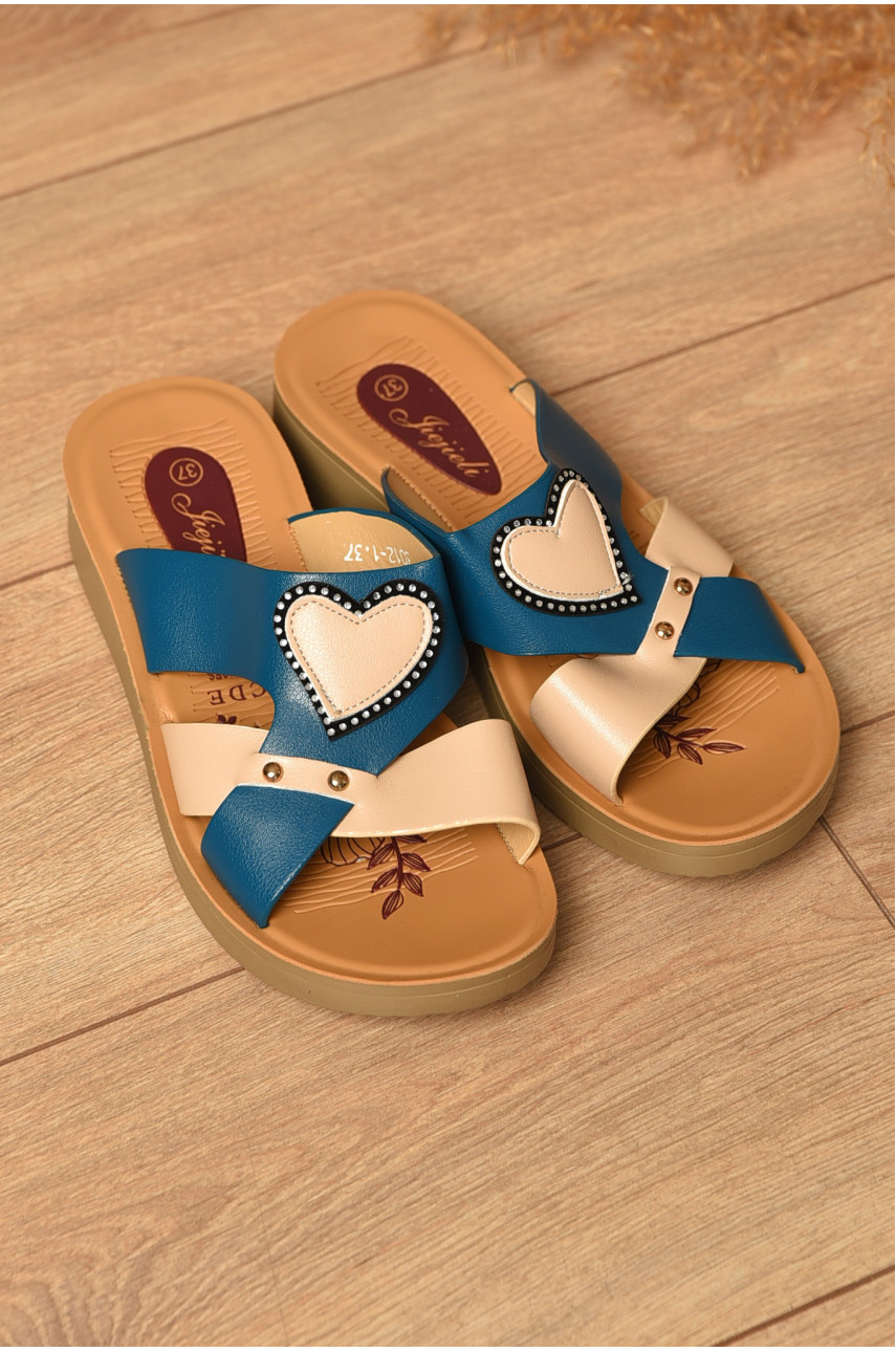 Шльопанці жіночі синього кольору 3012-5 202121