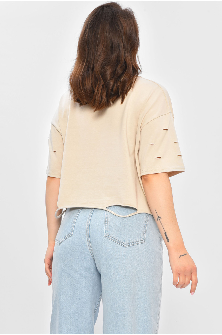 Футболка женская однотонная серого цвета 5848-1 202132 Футболка женская однотонная серого цвета 5848-1 202132