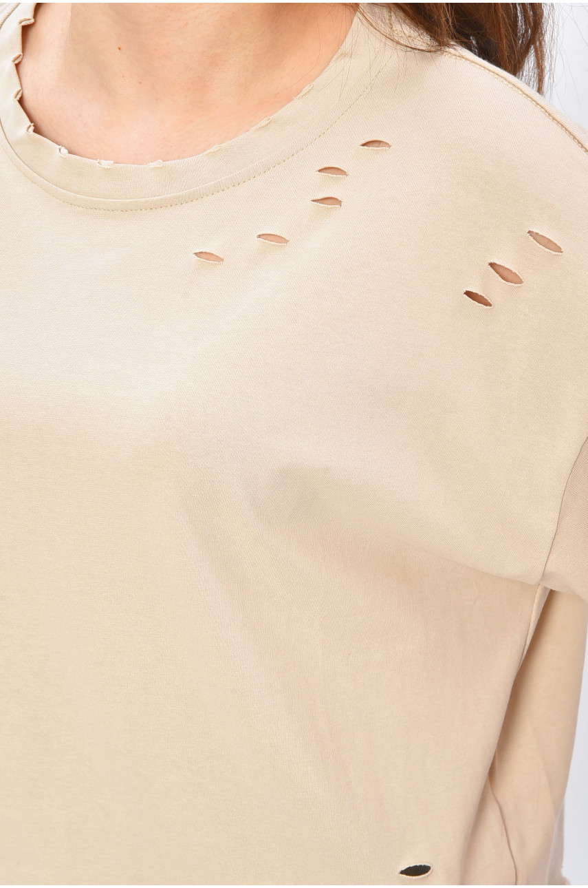 Футболка женская однотонная серого цвета 5848-1 202132 Футболка женская однотонная серого цвета 5848-1 202132