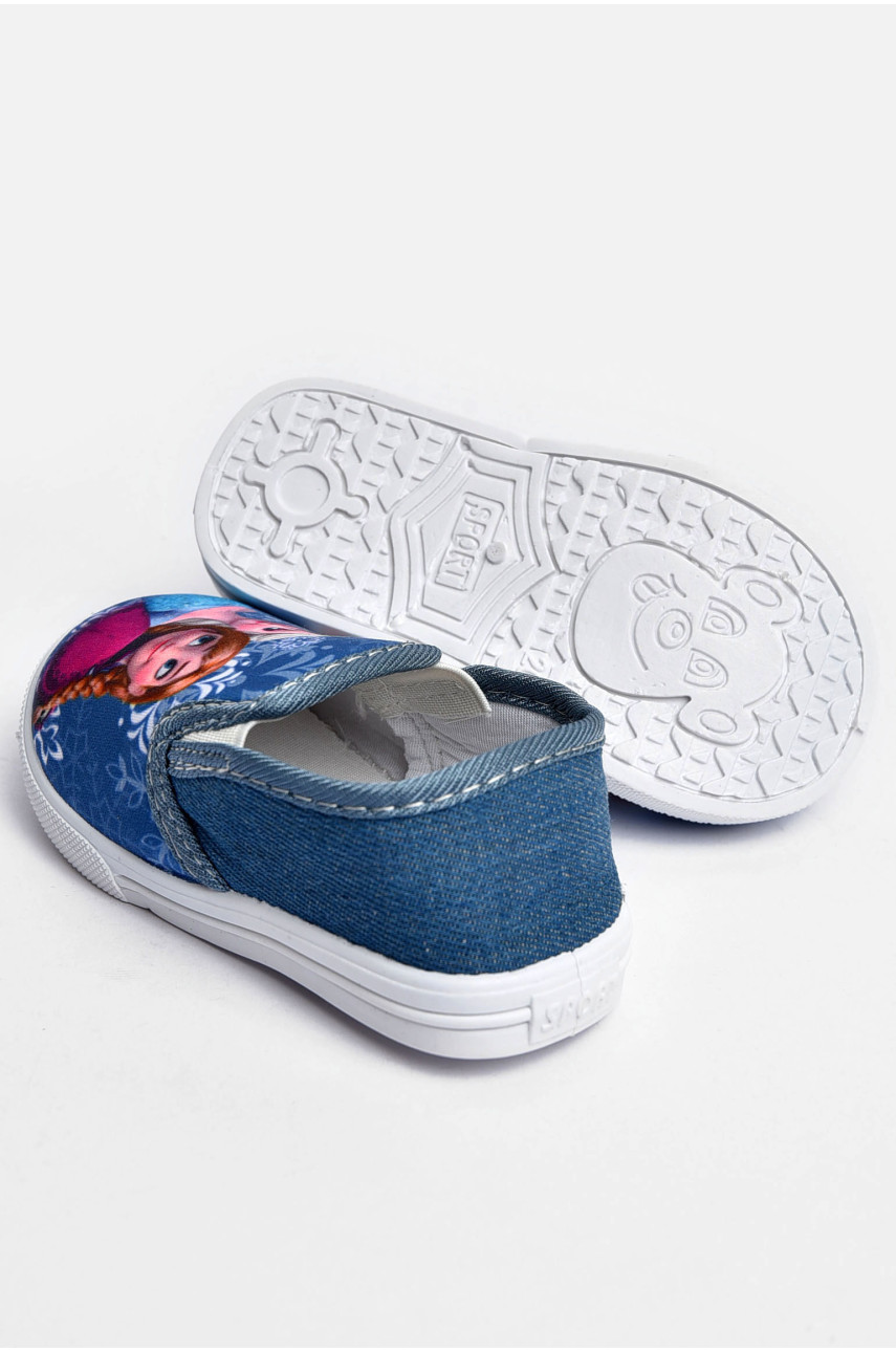 Мокасини дитячі синього кольору без застібки 225 202134