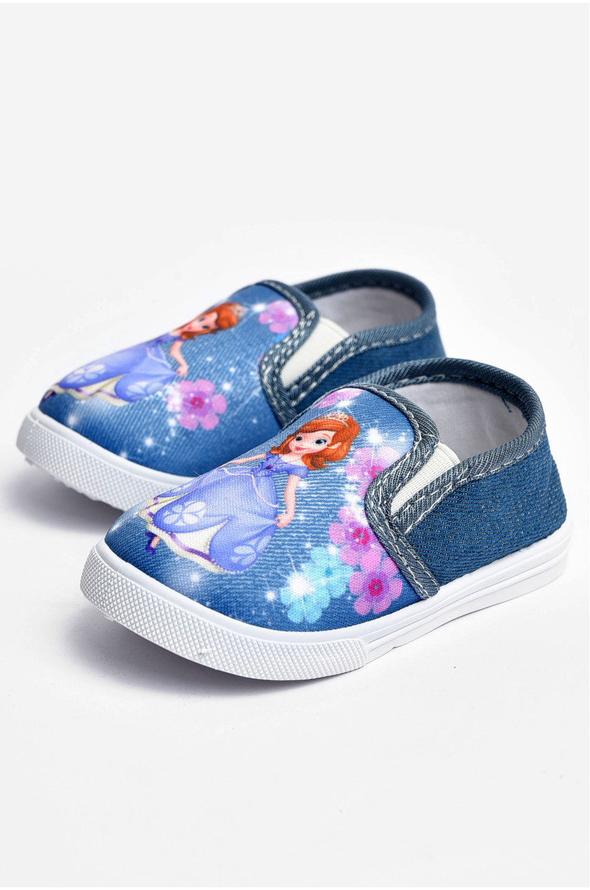 Мокасини дитячі синього кольору без застібки 225 202135