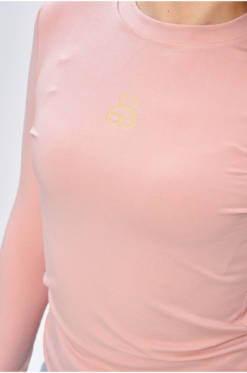 Кофта женская однотонная пудрового цвета 018 202136