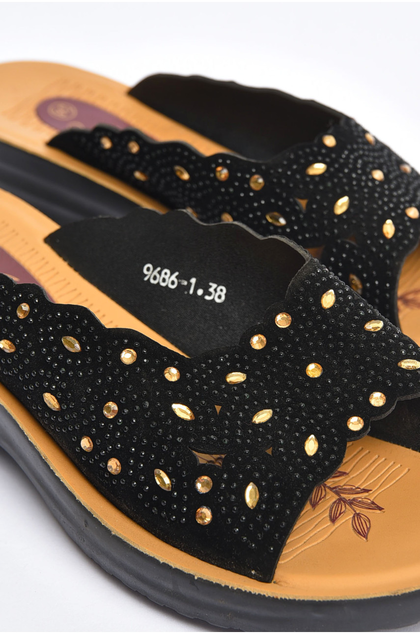 Шльопанці жіночі чорного кольору 9686-1 202144