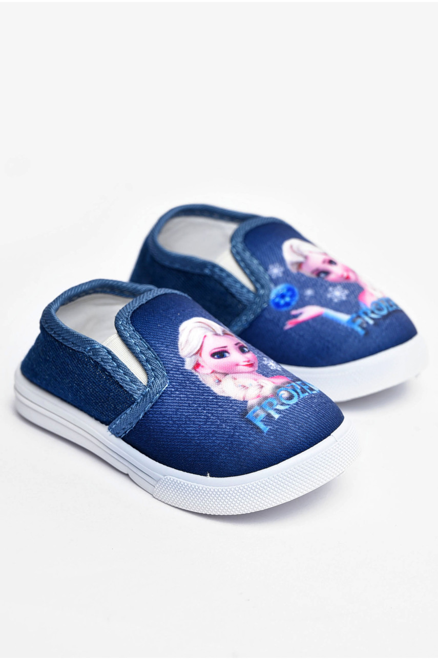 Мокасини дитячі синього кольору без застібки 225 202145