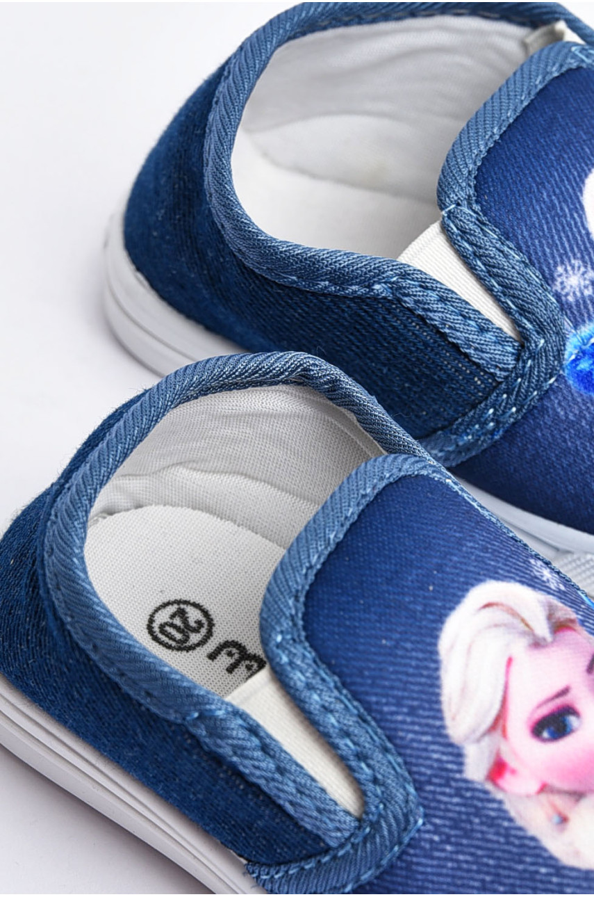 Мокасини дитячі синього кольору без застібки 225 202145