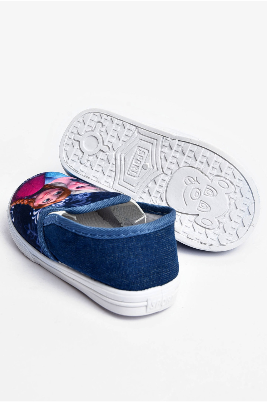 Мокасини дитячі синього кольору без застібки 225 202146