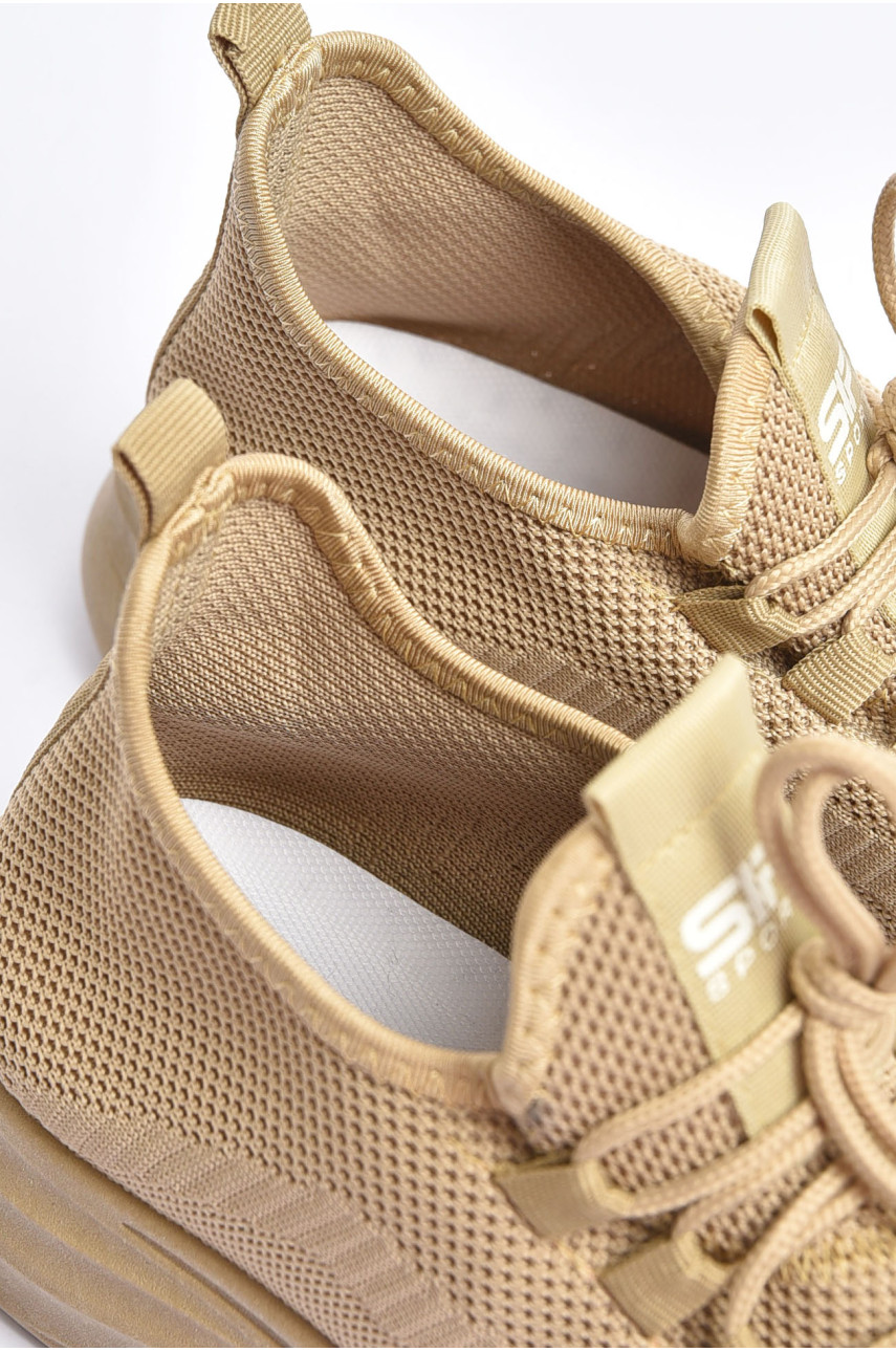 Кроссовки мужские бежевого цвета текстиль 777-а1012 202154