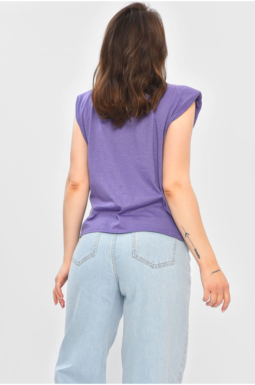 Футболка жіноча без рукавів бузкового кольору 202168 Футболка жіноча без рукавів бузкового кольору 202168