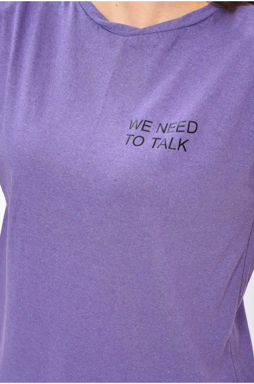 Футболка жіноча без рукавів бузкового кольору 202168 Футболка жіноча без рукавів бузкового кольору 202168