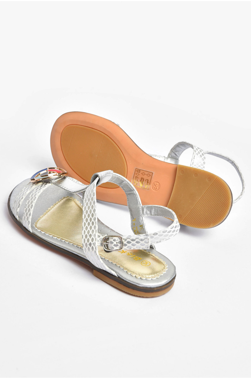Босоніжки для дівчинки сріблястого кольору в35-32а 202179